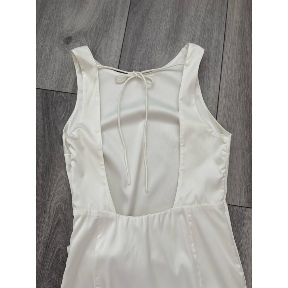 Abercrombie & Fitch Satin Draped Skirt Maxi Dress in White Size S Backless - Picture 10 of 11